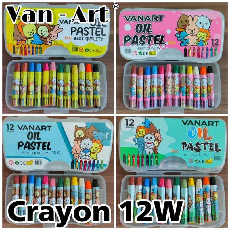 

Crayon Besar 12w, Oil Pastel/Crayon 12 Warna Van Art, Crayon Oil Pas