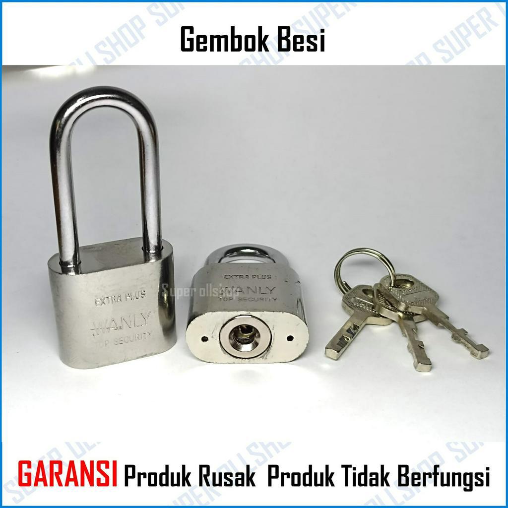 Gembok Pintu Pagar Anti Maling Besi Leher Pendek Panjang Kecil 30MM Murah