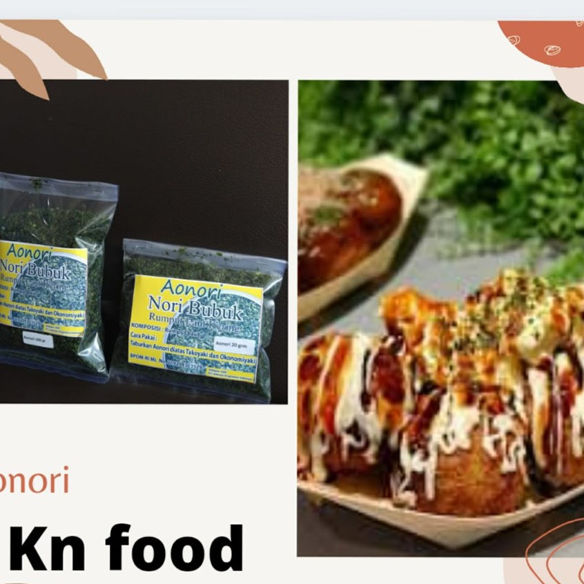 

Aonori 20g share size, nori bubuk, ao nori taburan takoyaki