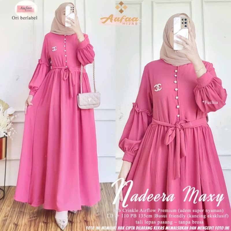 Anindya Aufaa Nadeera Maxy Dress Panjang Gamis Original Terbaru