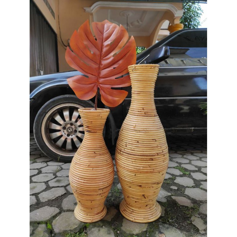 guci rotan medan / vas rotan murah / guci rotan 50cm / pot rotan