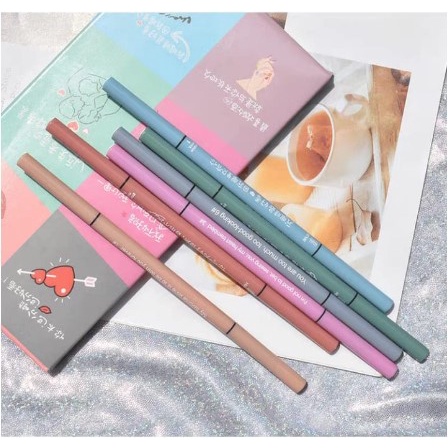 Lameila Pensil Alis Eyebrow Geometry Color Double Head 1 Set 6 PCS 838