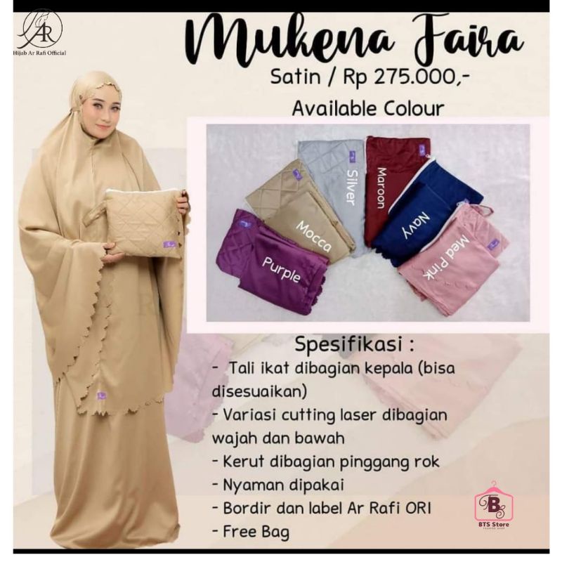 Terbaru Mukena polos bahan satin by Arrafi #Mukena Faira Arrafi