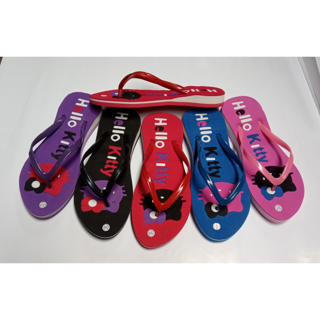 Sandal Wedges Pon Motif HelloKitty Wanita