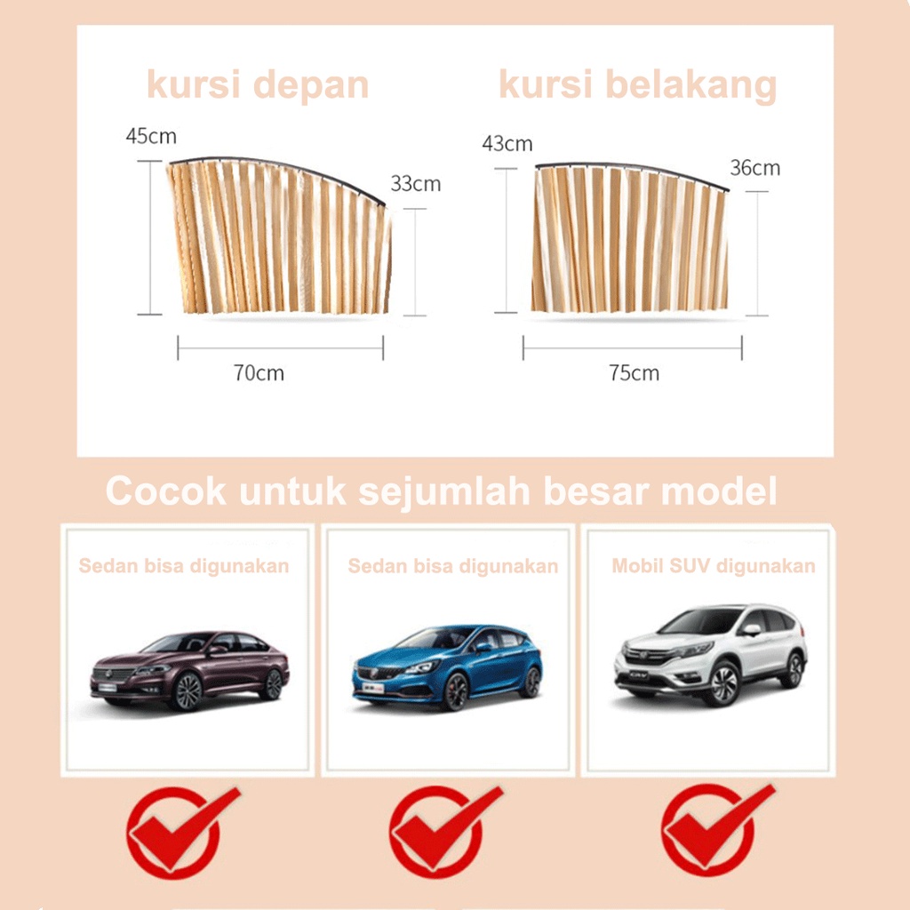 Sunshade Tirai  Mobil Magnet Premium 4Sisi Jendela Sinar Matahari  Tirai Jendela Mobil sunshield/Gorden Mobil/tirai mobil kaca samping