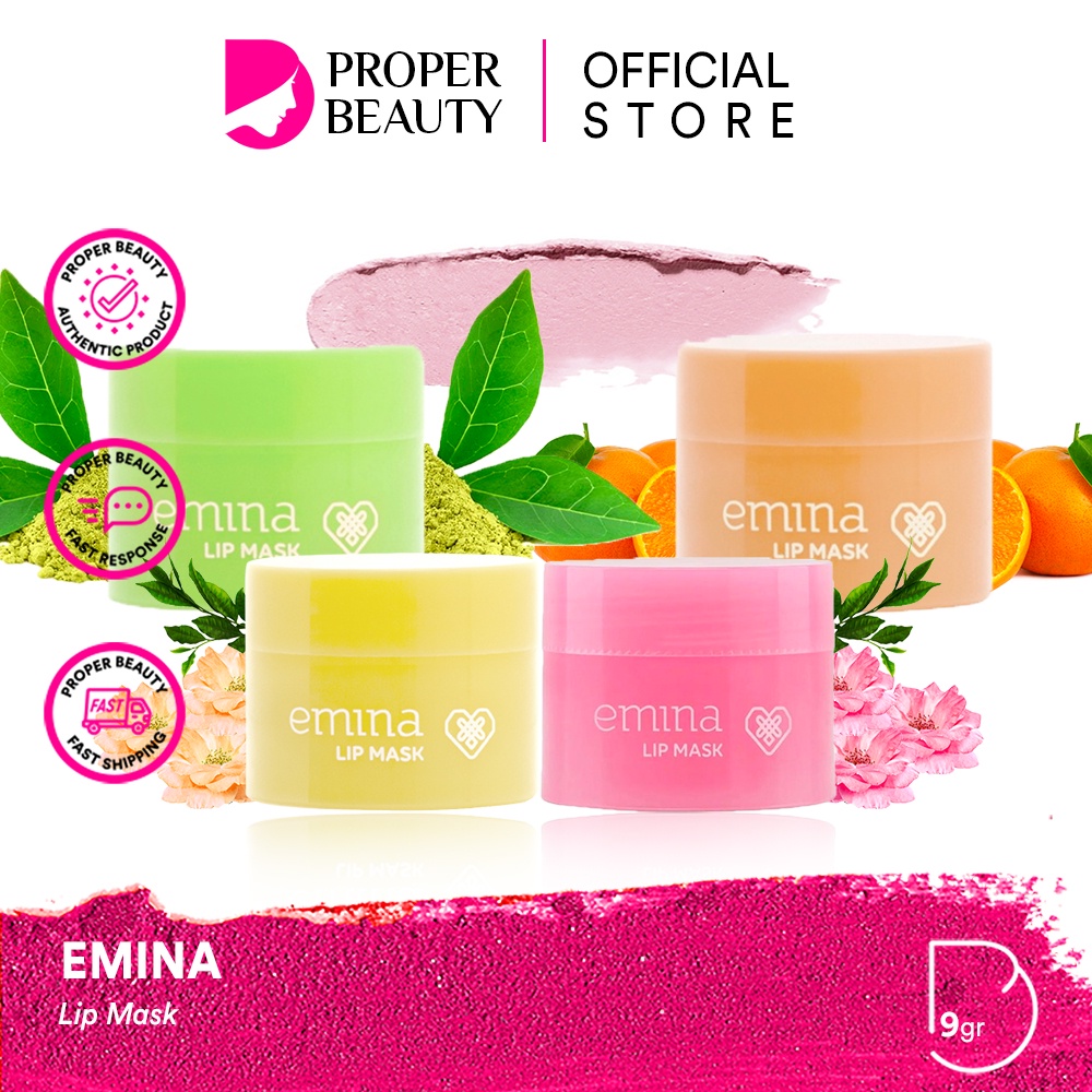 EMINA Lip Mask Indonesia / Lipstick Facial Wash Face Scrub Micellar Essence Toner Mist Serum Day Night Eye Cream Sunscreen Sheet Sleeping Clay Masker Moisturizing Tint Matte Gloss / Bright Stuff Ms Pimple Acne Solution Sun Protection Battle Spf Gel Paket