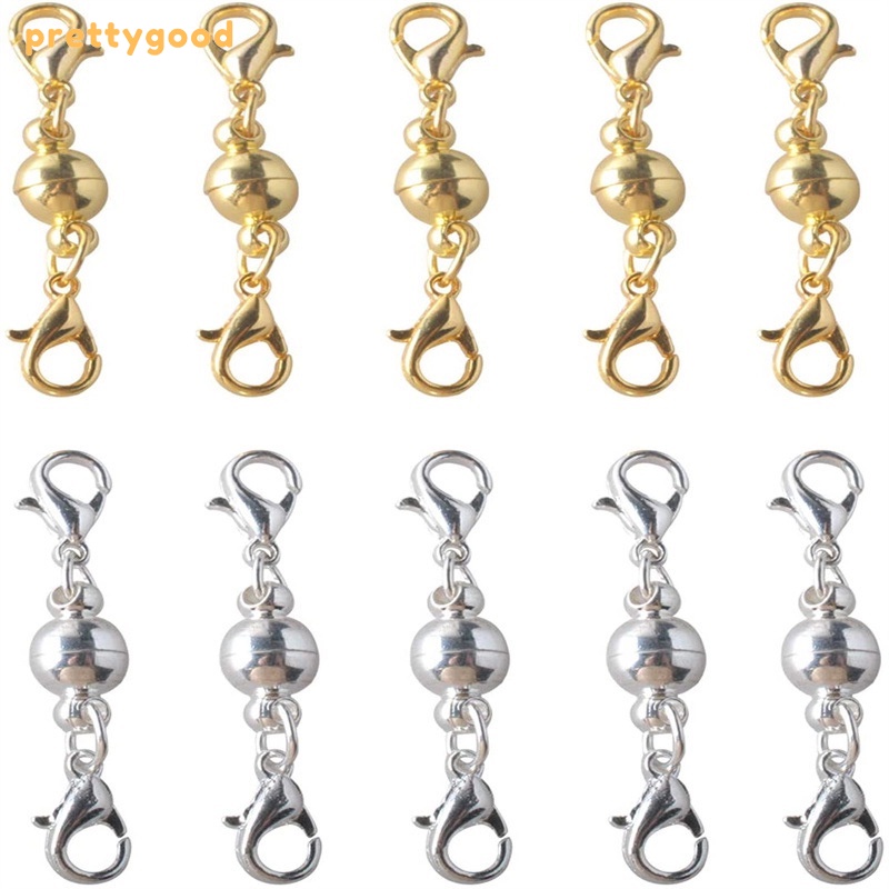 5 Pcs DIY Magnetic Gesper Kalung Gelang Konektor Pengait Extender Membuat Perhiasan Perlengkapan - PD