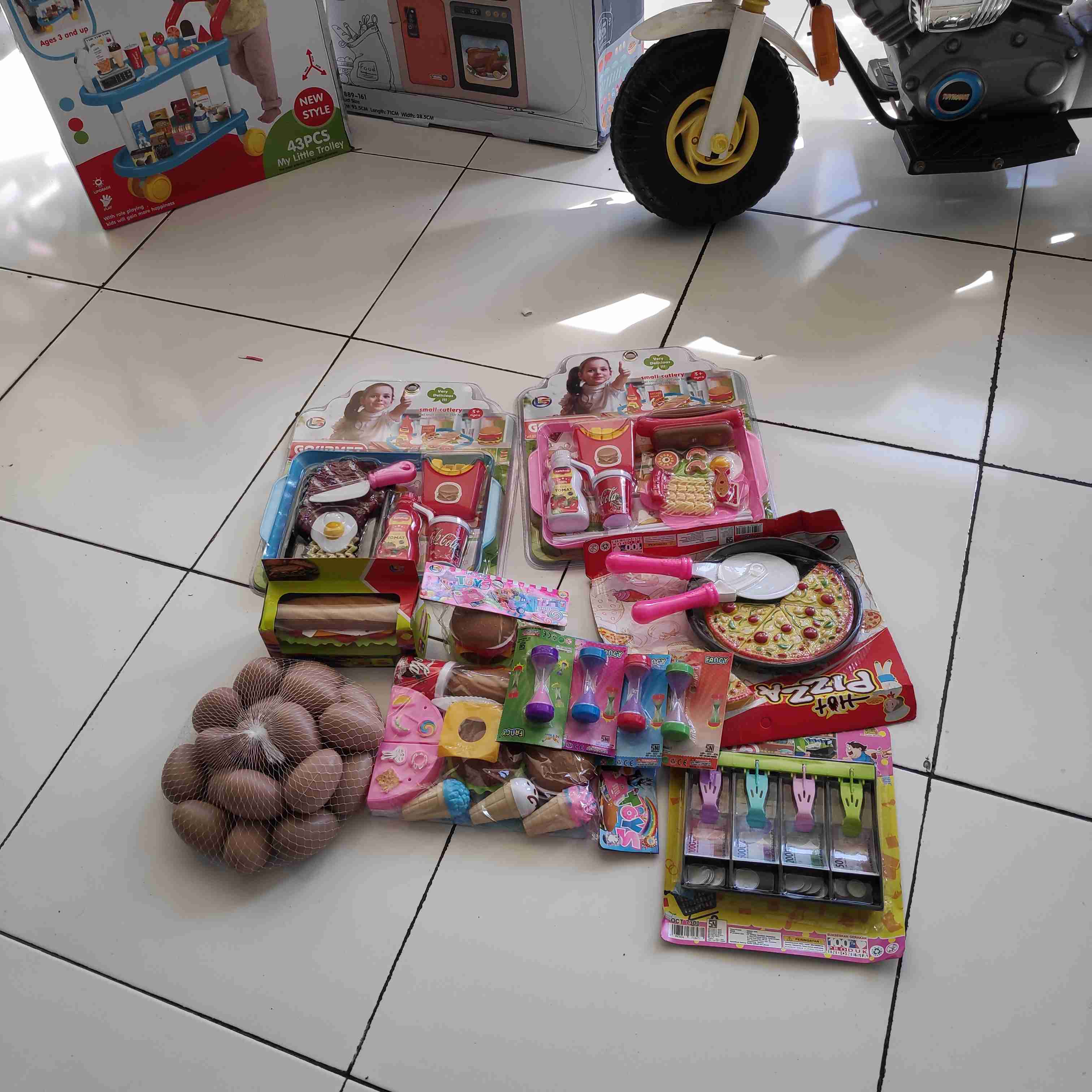 Lf 51big Tray Fast Food / Mainan Makanan Siap Saji Steak Potong Kentang Goreng Dll