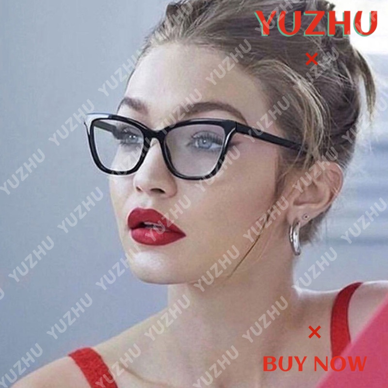 (YUZHU) Bayar di Tempat INS Fashion Oversized Mata Kucing Wanita Kacamata Women Eyeglasses