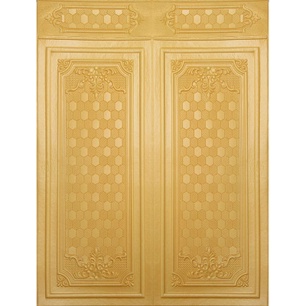 Wallpaper Sticker Foam Dinding / Wallfoam 3D Emboss Dekorasi Kamar Rumah Motif Lemari Classic Real 6mm-M-005-6-1 Gold