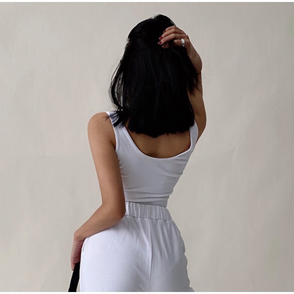 【LIVIAHOME】Square Neck Basic Cropped Tank Top 7289 (S/M/L)