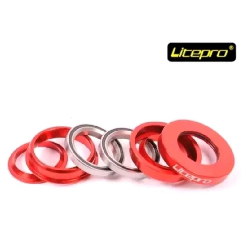 Headset litepro bearing untuk sepeda lipat litepro ,  headset spacer bisa sepeda mtb lipat balap roadbike road bike