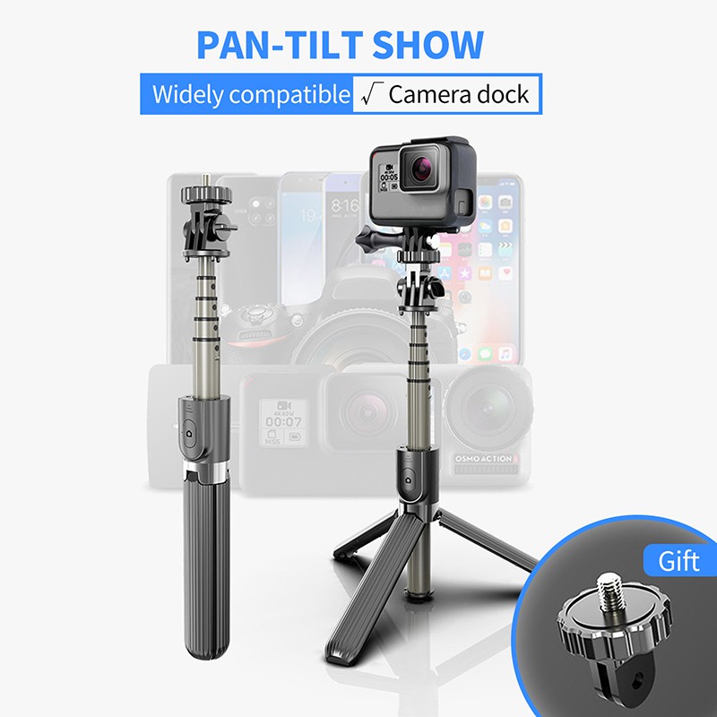 Perfin PFTS01 Bluetooth Selfie Stick Portabel/ Tongsis/ Tripod With Remote Control for Smartphone