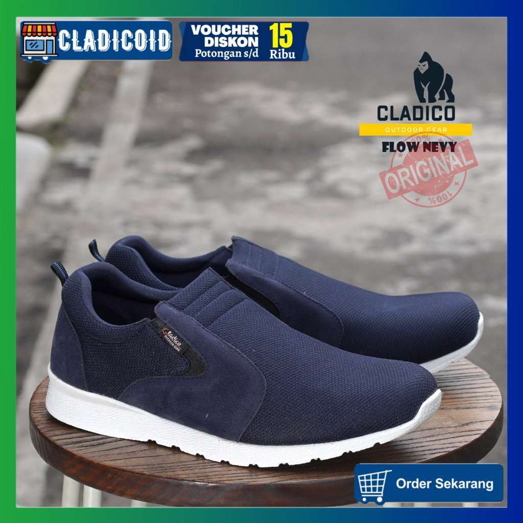 SEPATU SPORT PRIA SLIP ON RUNNING OLAHRAGA MODEL TRENDI DAN STYLISH CLADICO FLOW ORIGINAL MURAH