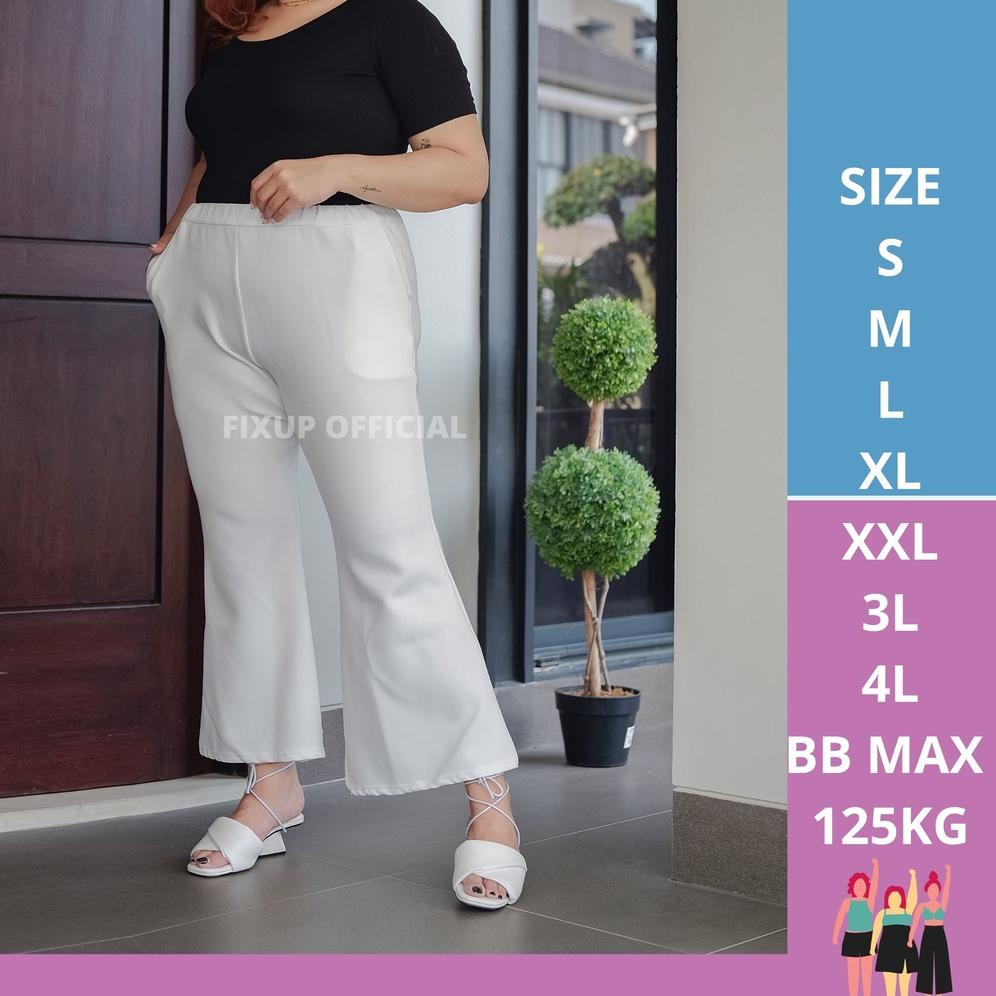 Cutbray Pants Jumbo Cutbray Hitam Celana Cutbray Highwaist Celana Scuba Putih Jumbo Pants