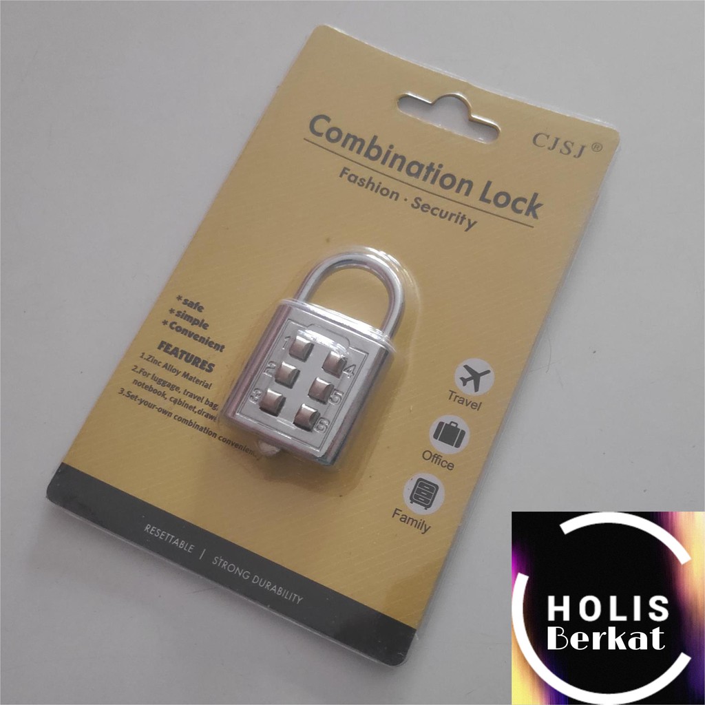 Gembok Nomor / Padlock Number 6 Digit