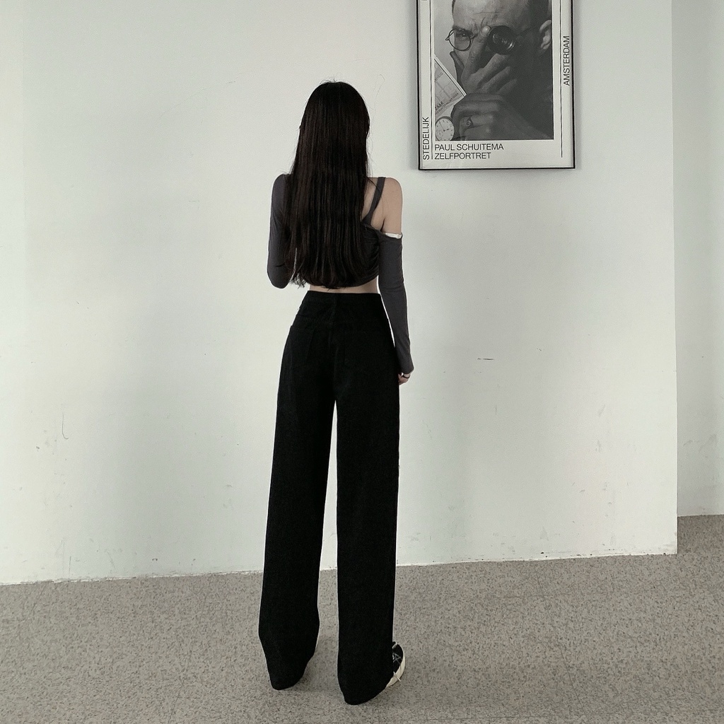 [Diskon khusus]Celana jeans high waist loose korean style celana jeans wanita celana jeans panjang wanita