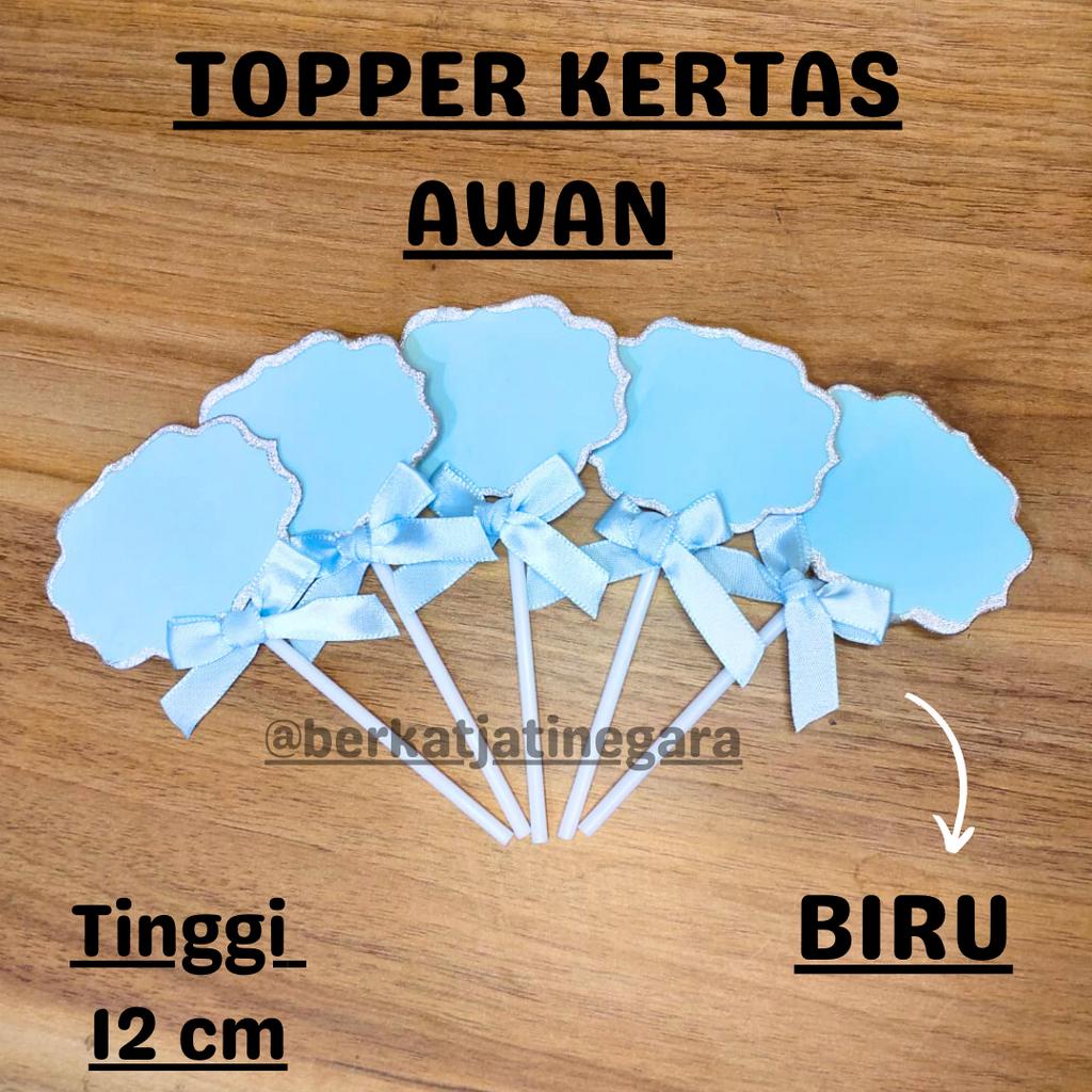 CAKE TOPPER / TOPPER KERTAS AWAN / 5 PCS