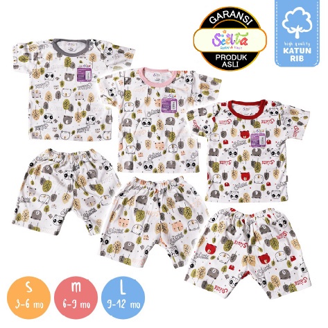 Setelan baju anak Katun Setelan pendek Scelta baby Kids motif animal lucu