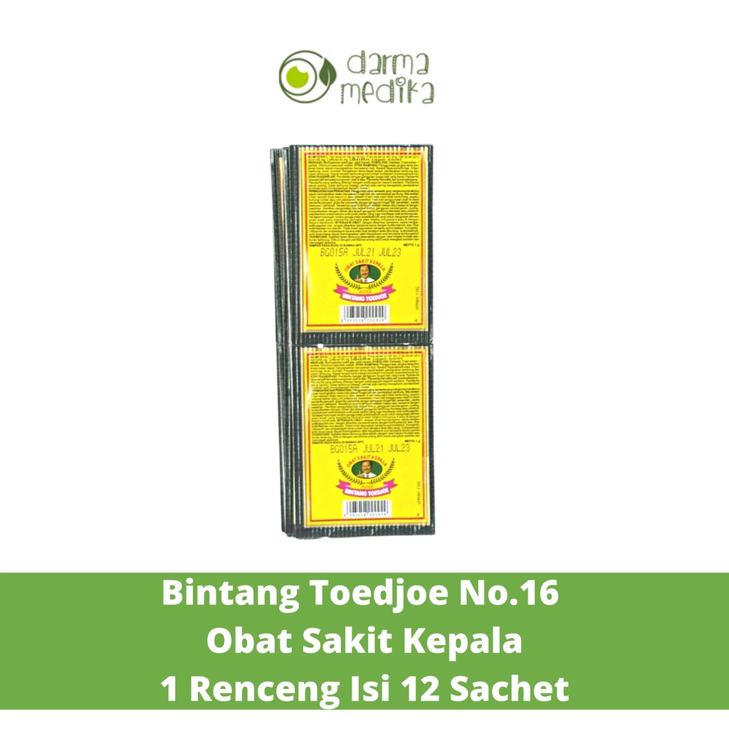 Bintang Toedjoe No.16 Obat Sakit Kepala (isi 12 bungkus)