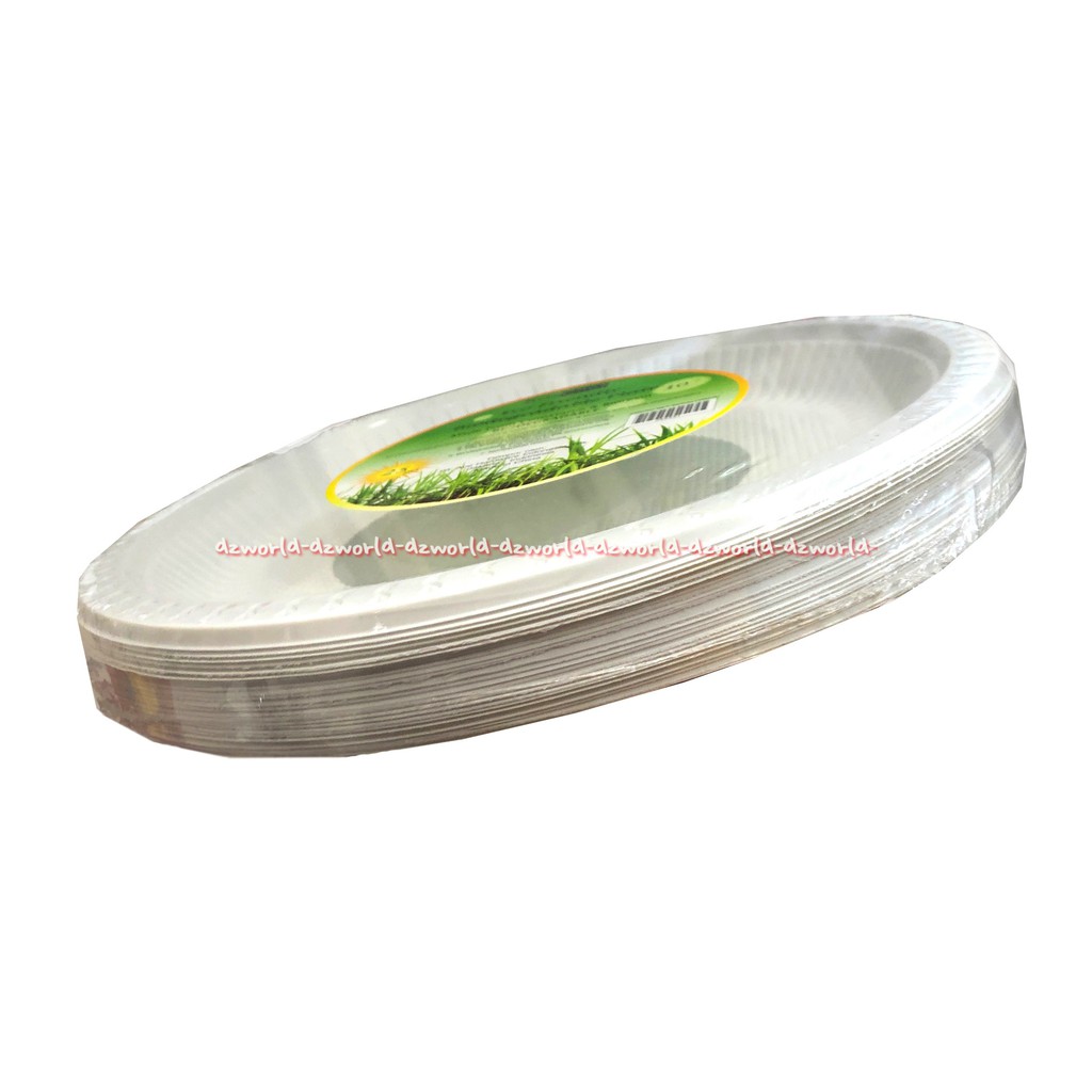 Krischef Eco Friendly Biodegradable Plate 10inch Plastik Makan 25pcs