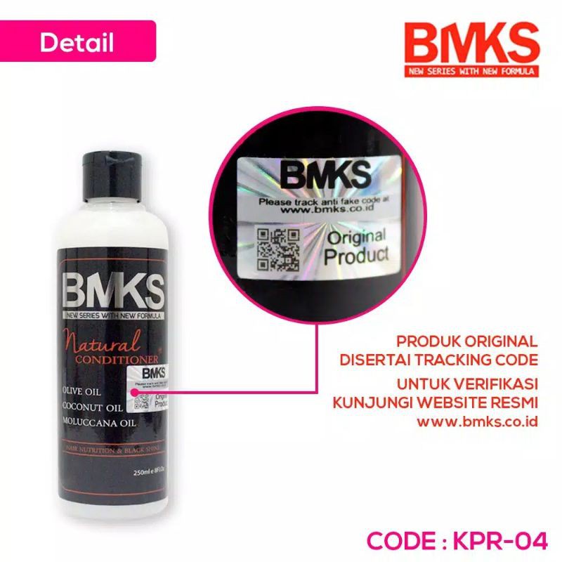 MARKETBIX BMKS Natural Shampoo dan Conditioner Penumbuh &amp; Penghitam Rambut 250 ml