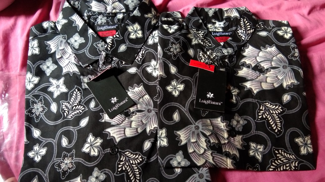 Kemeja Batik Anak Warna Hitam Silver Slimfit