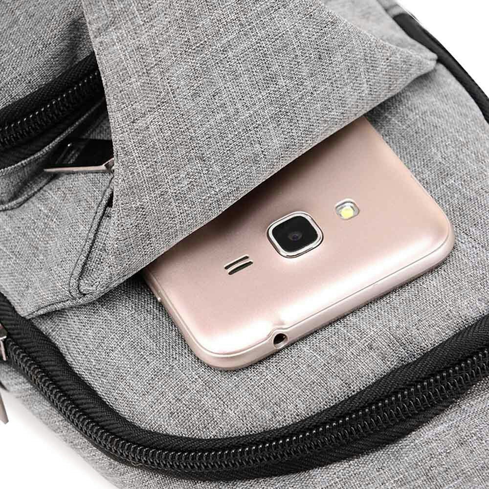 ☀ INDOLAND ☀ P005 Tas Selempang Usb Kanvas Pria Slempang Sling Bag Travel Grosir Import Murah Batam