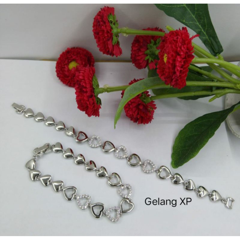 Fourfashion Gelang Wanita Xuping Full Love Silver Kekinian