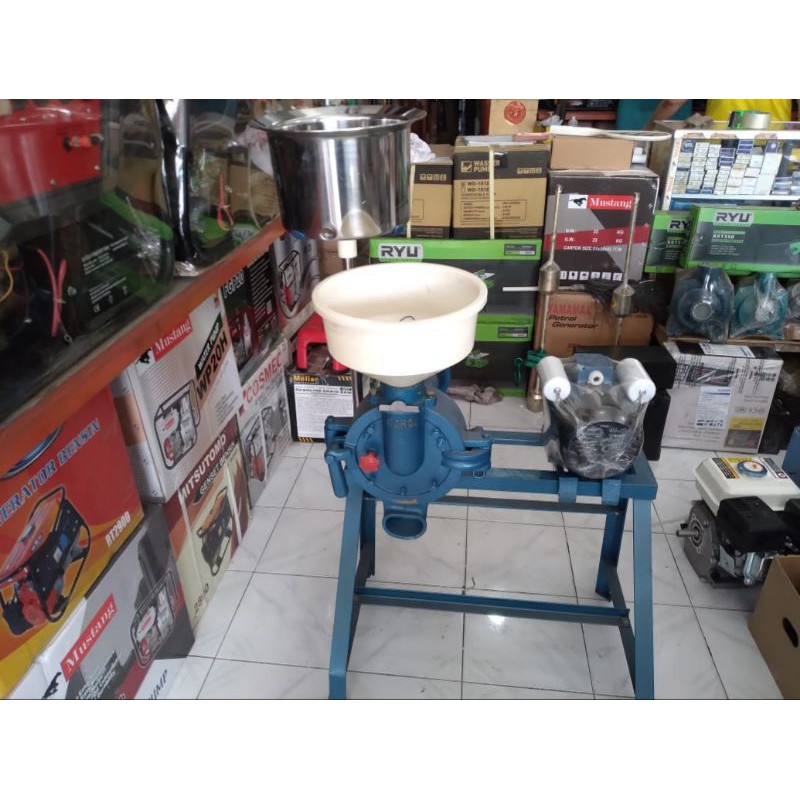 Mesin Giling Kacang Kedelai Tahu 8inch+Dinamo  Listrik 1.5hp siap pakai