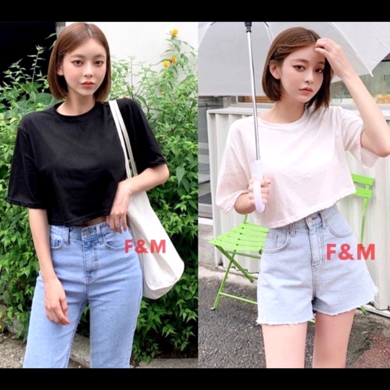 CROP TOP OVERSIZED TEE POLOS COTTON COMBED 30S ADEM ABG ATASAN MURAH MODELLANO