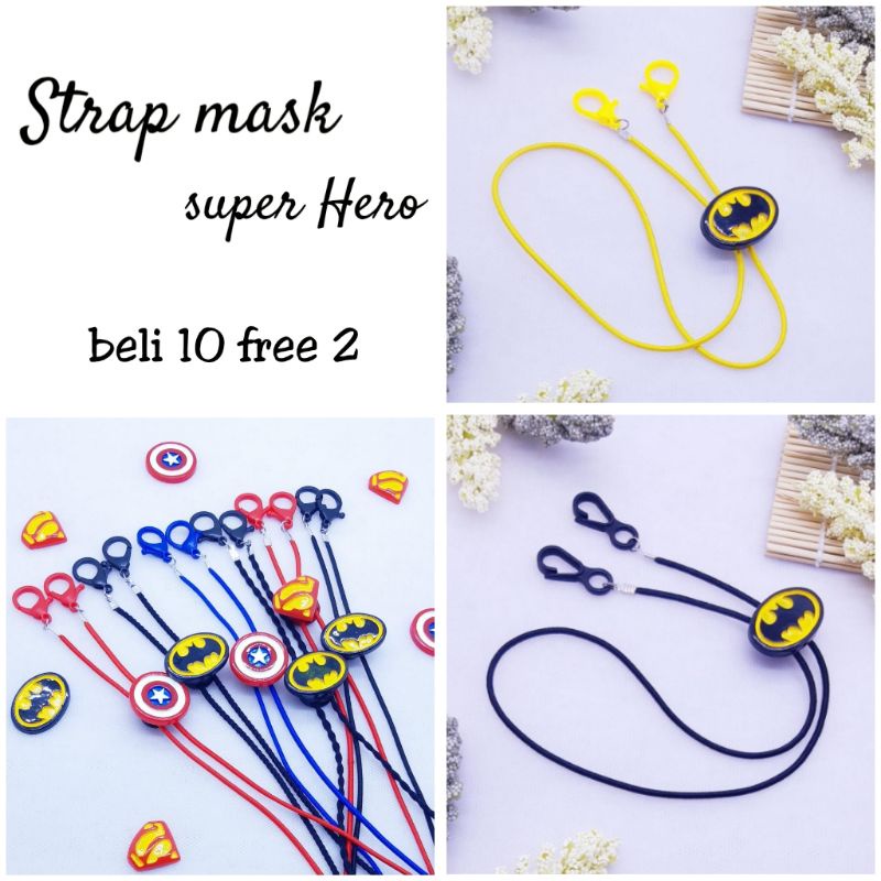 Strap masker 2in1 Clay super Hero costum nama beli 10 free 2