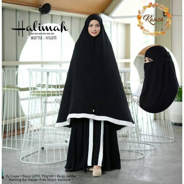 Gamis Halimah Syar'i set cadar