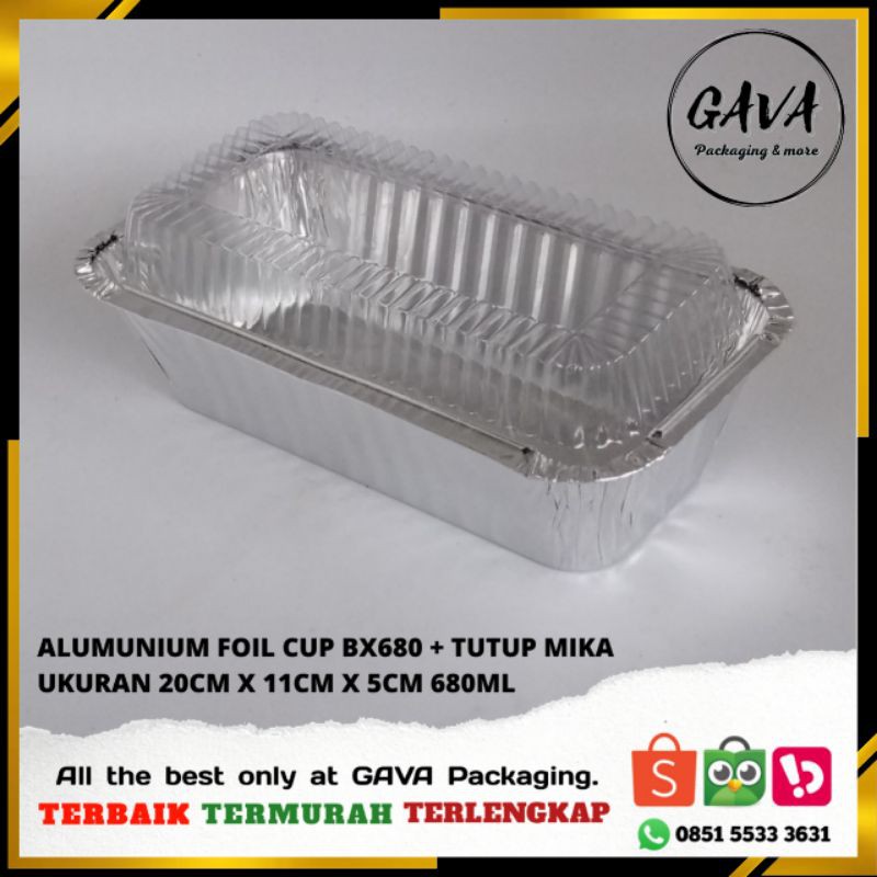 Alumunium Foil Cup Tray Bx680 P680 Ukuran 680 Ml Dengan Tutup
