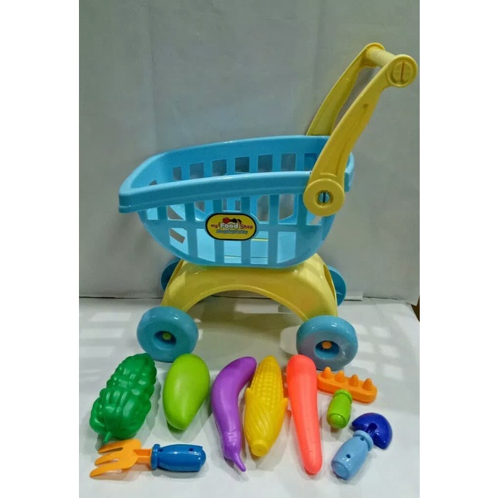 Mainan Anak Supermarket Troli - My food shop trolley st.003