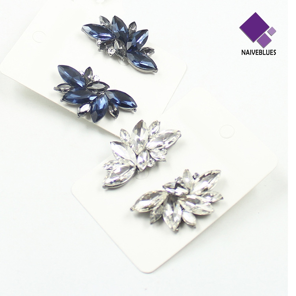 1 Pasang Anting Stud Dangle Berlian Imitasi Untuk Wanita