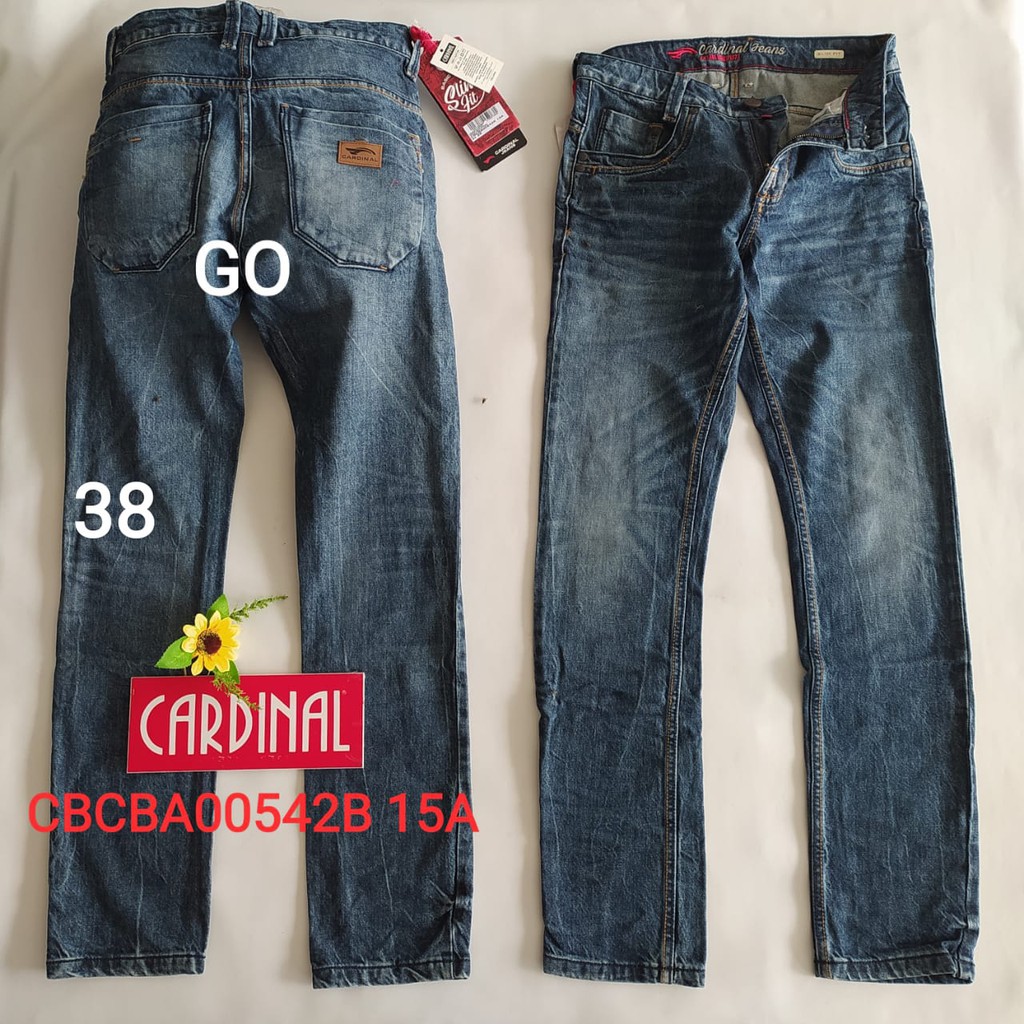 bb J 37-38 CARDINAL CBCBA Celana Panjang Jeans Reguler Fit Slim Fit Straight Slim Bawahan Laki-Laki