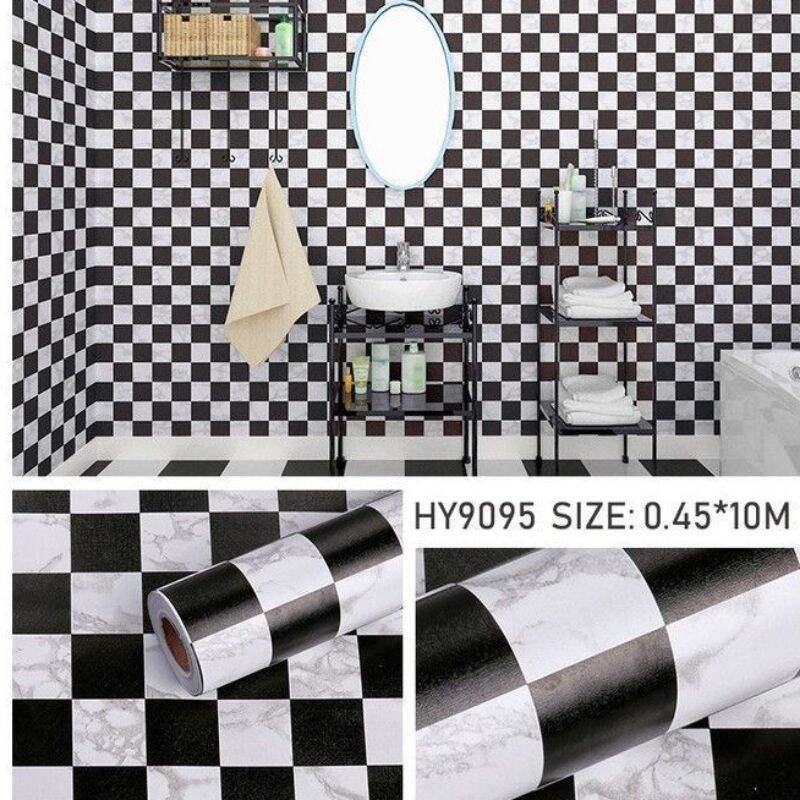 WALLPAPER DINDING/STICKER WALL MOTIF KOTAK CATUR