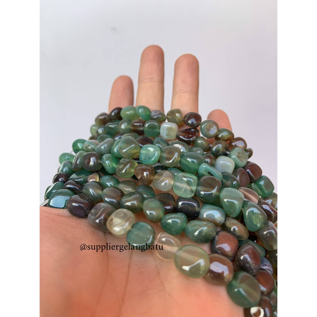 manik Batu alam GIOK CINA Beads 12 x 10mm mix gelang kalung agatis bahan gelang kalung
