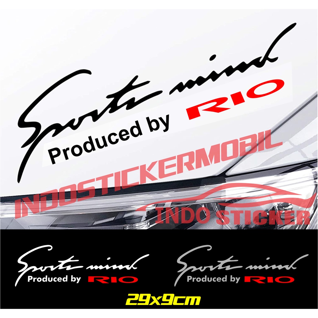Sticker Cutting Bahan Oracal KAP MOBIL RIO  KAP SPORTMIND SPORT MOBIL KIA RIO BISA [COD]