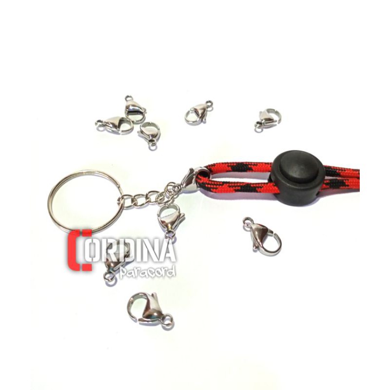 Jepit Clasps Lobster Claw Pengait Bahan Stainless untuk aksesoris Gelang Paracord