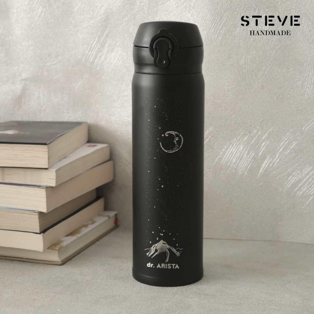 Botol minum stainless termos vacuum tumbler travel mug TM0308 Black