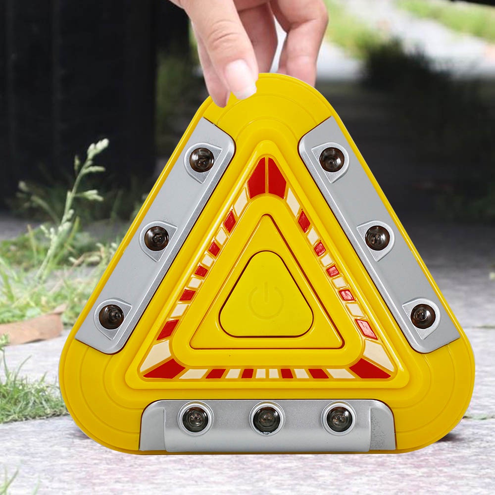 Lampu Peringatan Mobil Hazard Light Warning Triangle 9 LED Motor / Gudang / Pabrik Super Emergency Light