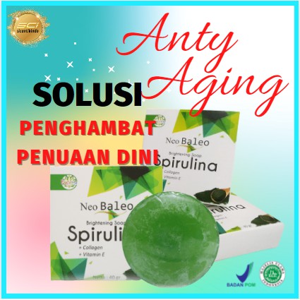 Sabun Glowing Spirulina NEO BALEO Sabun Muka Whitening Anti Aging Original BPOM