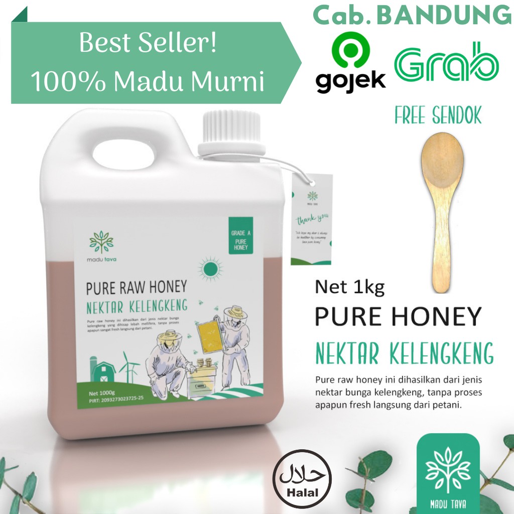 

Madu Murni Tava Nektar Kelengkeng 1kg 100% Pure Raw Honey Asli Alami