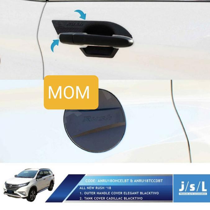 paket aksesoris mobil Warna Hitam Doff khusus all new rush 2018