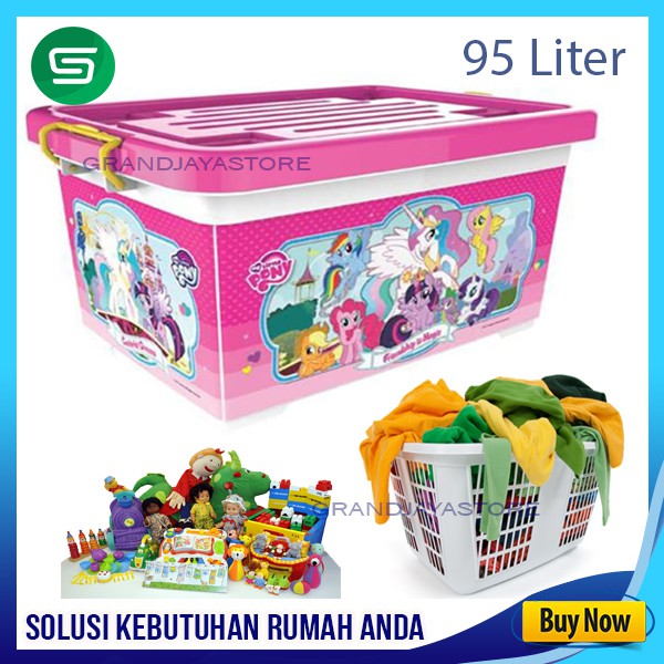 Container box naiba 95L tempat penyimanan serbaguna di kamar - Litle poni