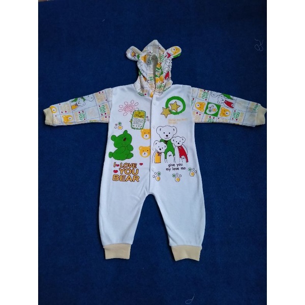 I Love You Bear Jumper Bayi Jumsuit Panjang Kaki  Buka