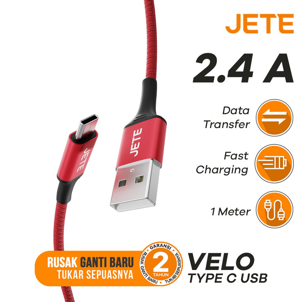 Kabel Data Kabel USB Type C Fast Charging JETE Velo