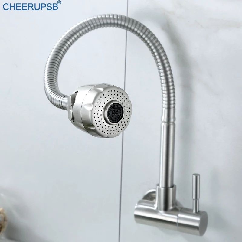 Kran kitchen sink Stainless SUS 304 Fleksibel keran bak cuci piring Dapur wastafel Meja dan Dinding fleksibel dan pipa